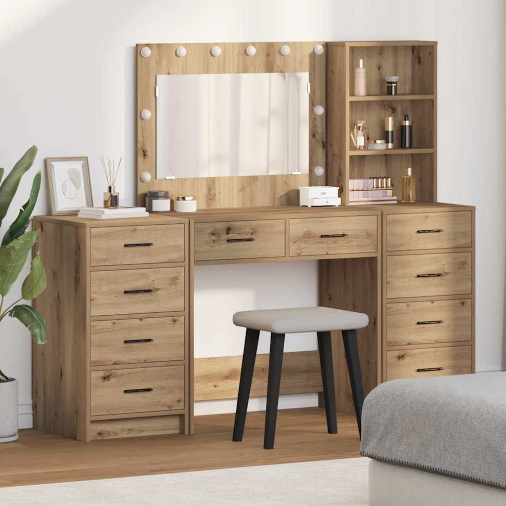 Tavolo Da Trucco 3 Pcs Legno Multistrato