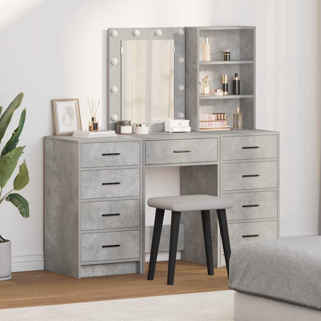 Tavolo Da Trucco Con Cassetto 3 Pcs Marrone Legno Multistrato