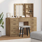 Tavolo Da Trucco Con Cassetto 3 Pcs Marrone Legno Multistrato