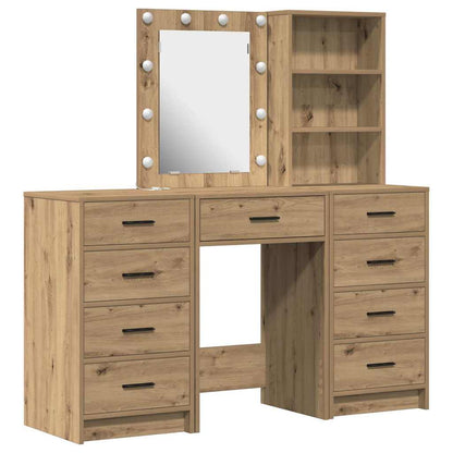 Tavolo Da Trucco Con Cassetto 3 Pcs Marrone Legno Multistrato