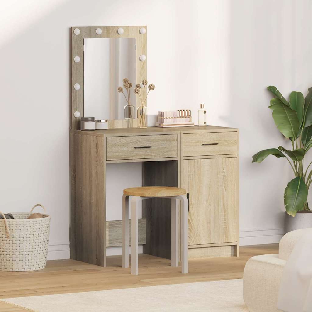 Tavolo Da Trucco Con Cassetto 2 Pcs Grigio 50 X 41 X 135 Cm