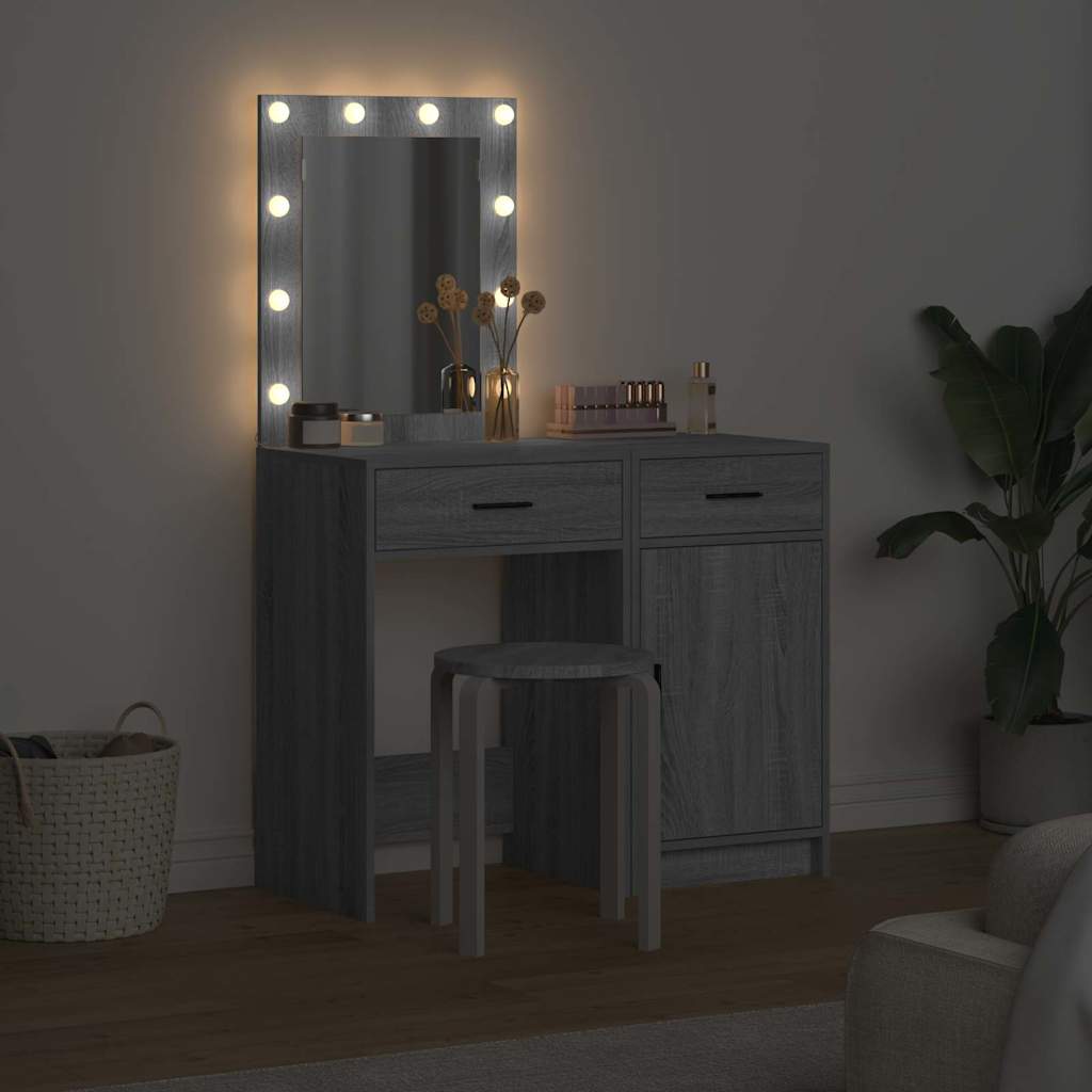 Tavolo Da Trucco Con Cassetto 2 Pcs Grigio 50 X 41 X 135 Cm