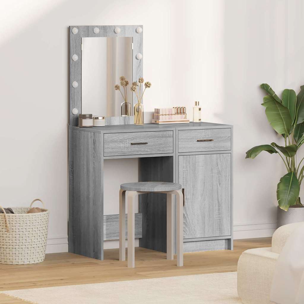 Tavolo Da Trucco Con Cassetto 2 Pcs Grigio 50 X 41 X 135 Cm