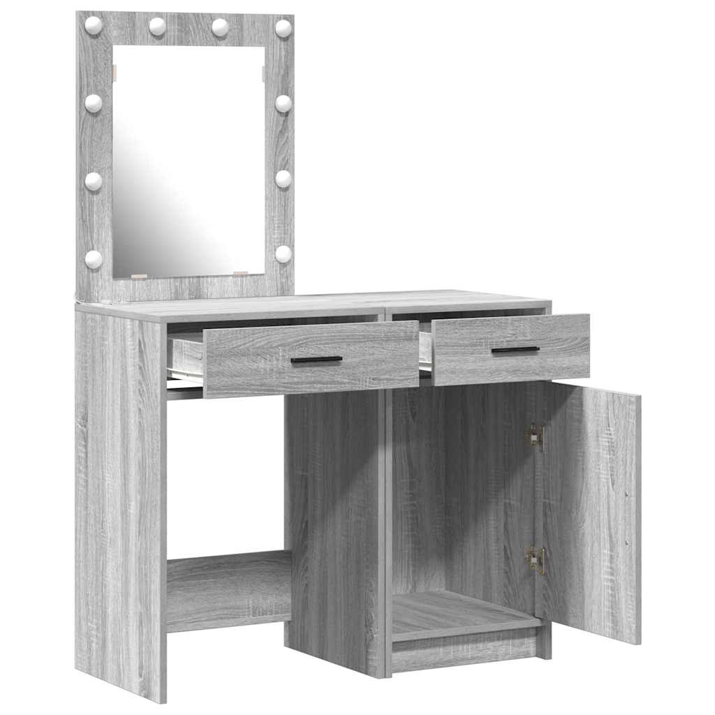 Tavolo Da Trucco Con Cassetto 2 Pcs Grigio 50 X 41 X 135 Cm