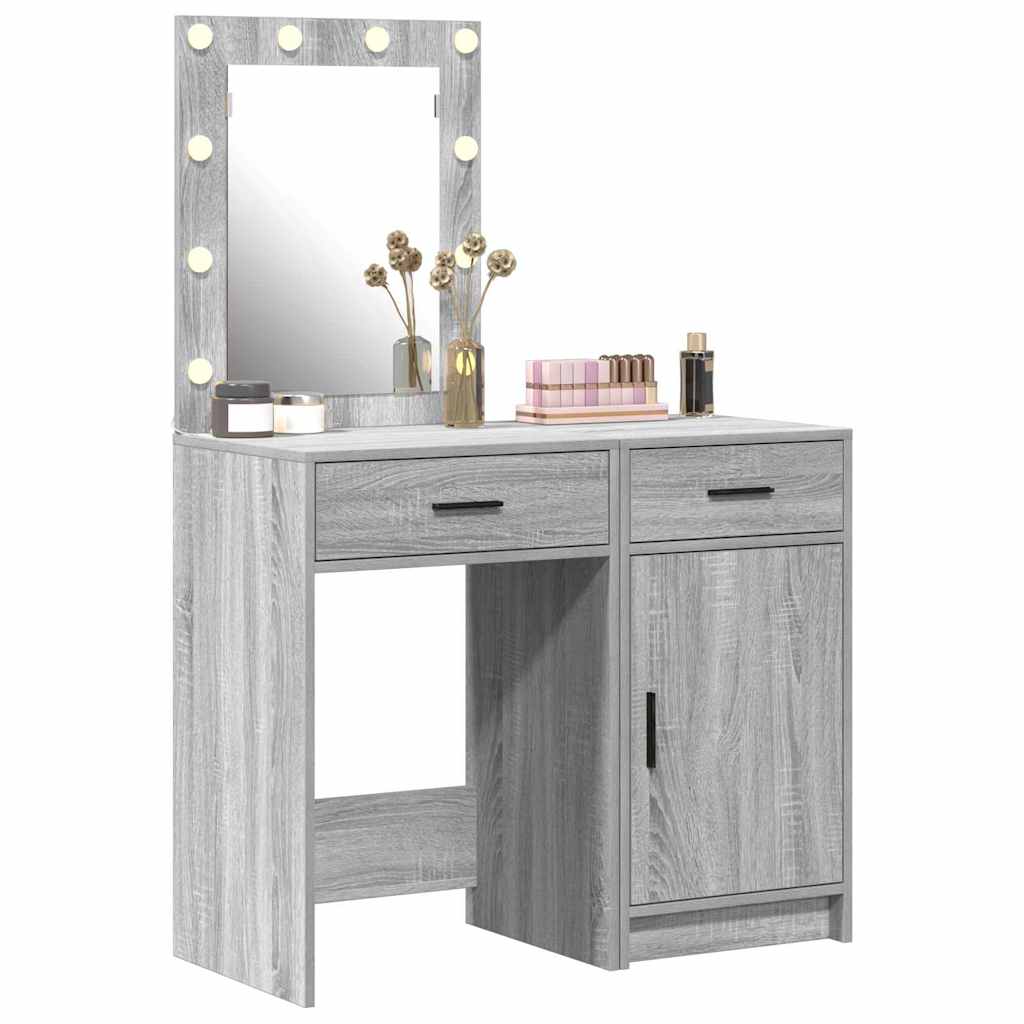 Tavolo Da Trucco Con Cassetto 2 Pcs Grigio 50 X 41 X 135 Cm