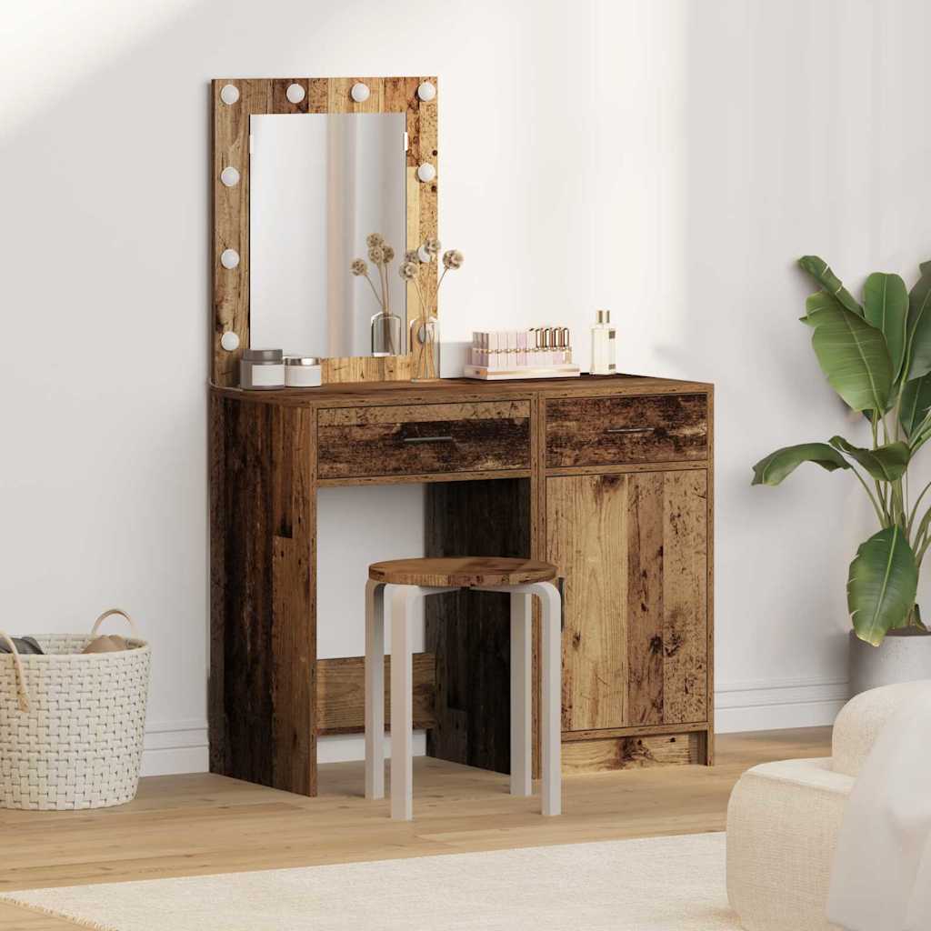 Tavolo Da Trucco Con Cassetto 2 Pcs Grigio 50 X 41 X 135 Cm