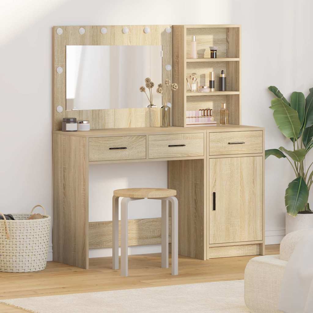 Tavolo Da Trucco Con Cassetto 2 Pcs Marrone Legno Multistrato