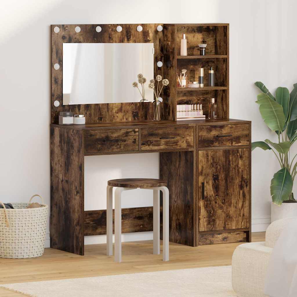 Tavolo Da Trucco Con Cassetto 2 Pcs Marrone Legno Multistrato