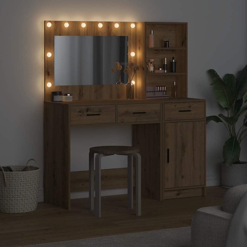 Tavolo Da Trucco Con Cassetto 2 Pcs Marrone Legno Multistrato