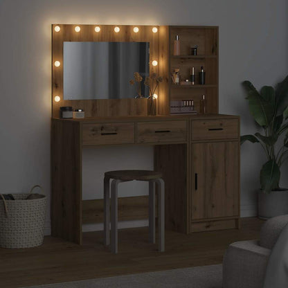 Tavolo Da Trucco Con Cassetto 2 Pcs Marrone Legno Multistrato