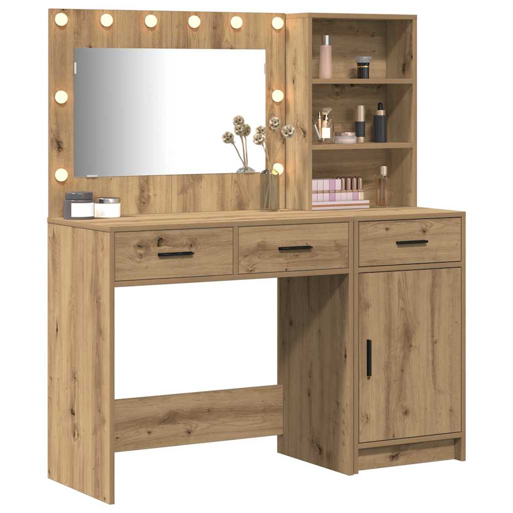 Tavolo Da Trucco Con Cassetto 2 Pcs Marrone Legno Multistrato
