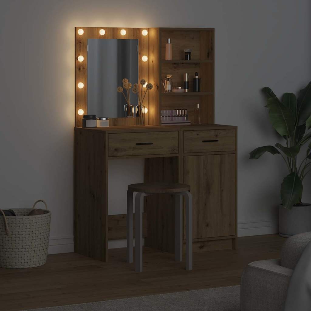 Set Da Tavolo Da Trucco Con Led 2 Pcs