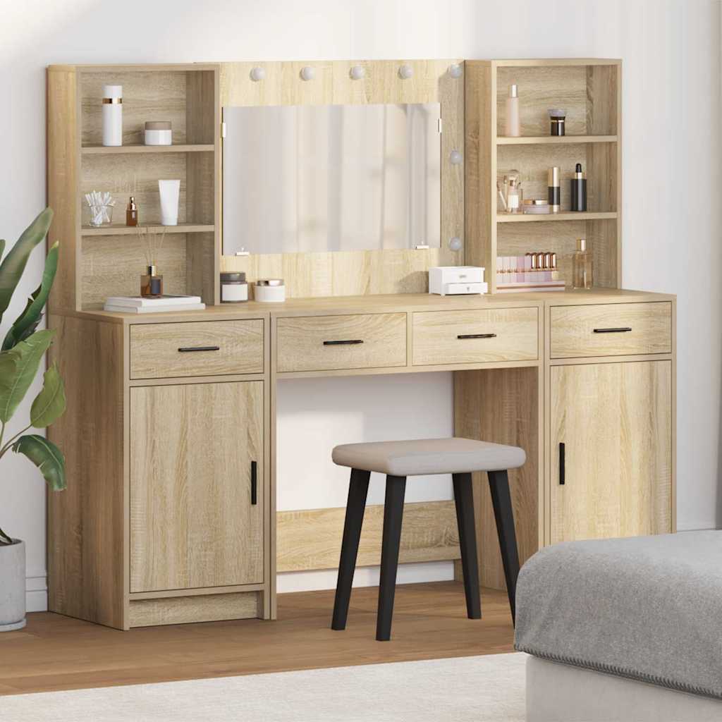 Set Da Tavolo Da Trucco Con Led 3 Pcs