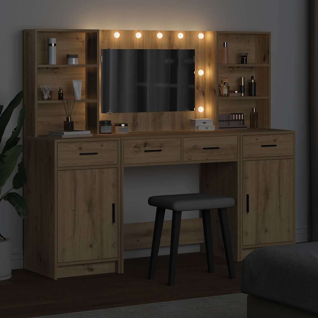 Set Da Tavolo Da Trucco Con Led 3 Pcs