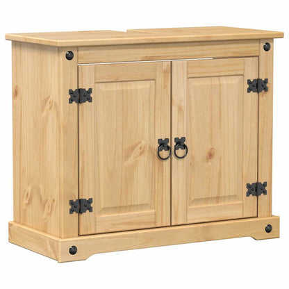Set Mobili Da Bagno 2 Pz Corona In Legno Massello Di Pino