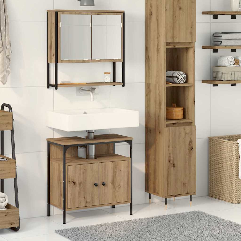 Set Mobili Da Bagno 2 Pz In Legno Multistrato