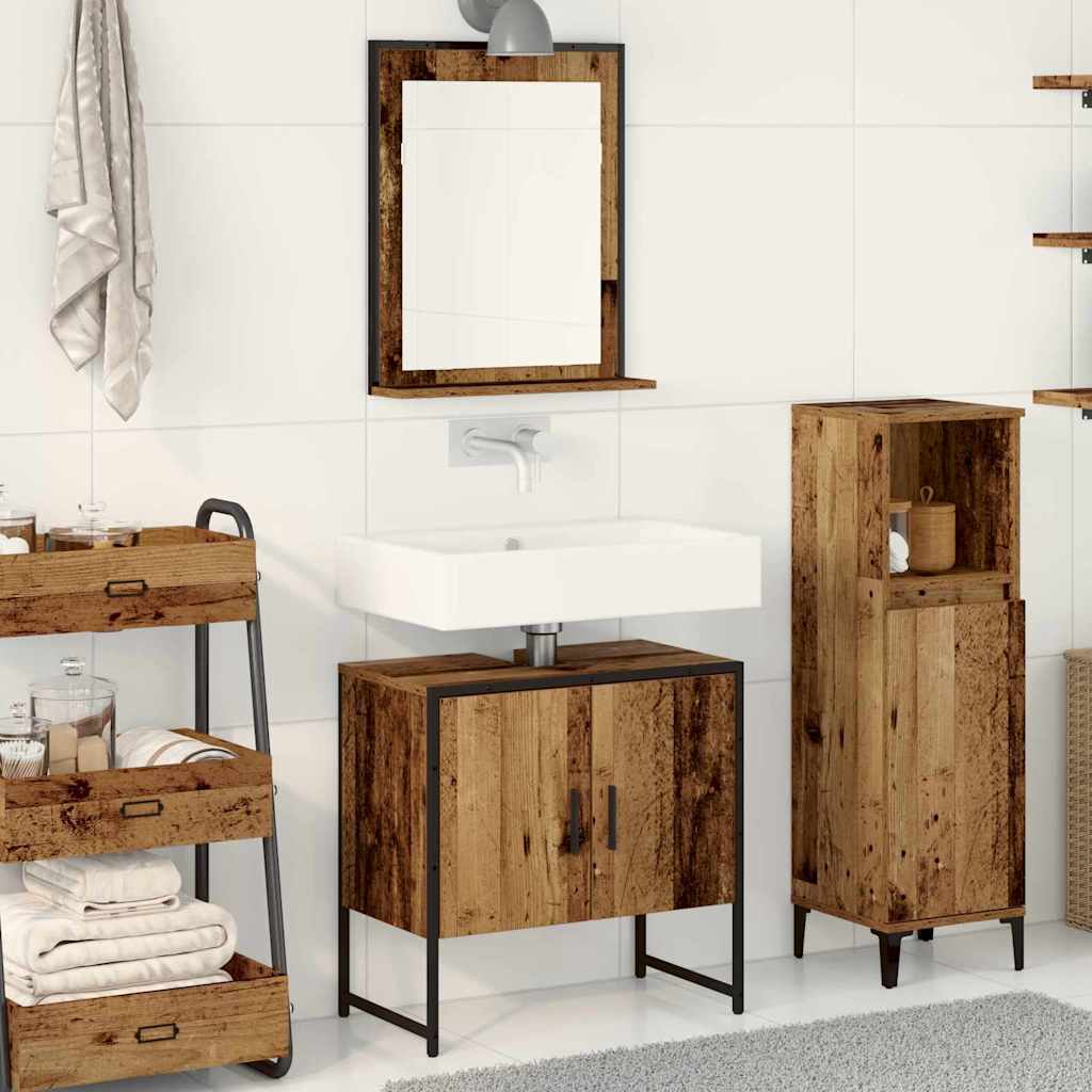 Set Mobili Da Bagno 2 Pz In Legno Multistrato