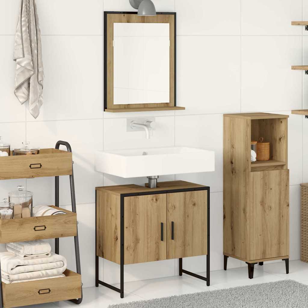 Set Mobili Da Bagno 2 Pz In Legno Multistrato