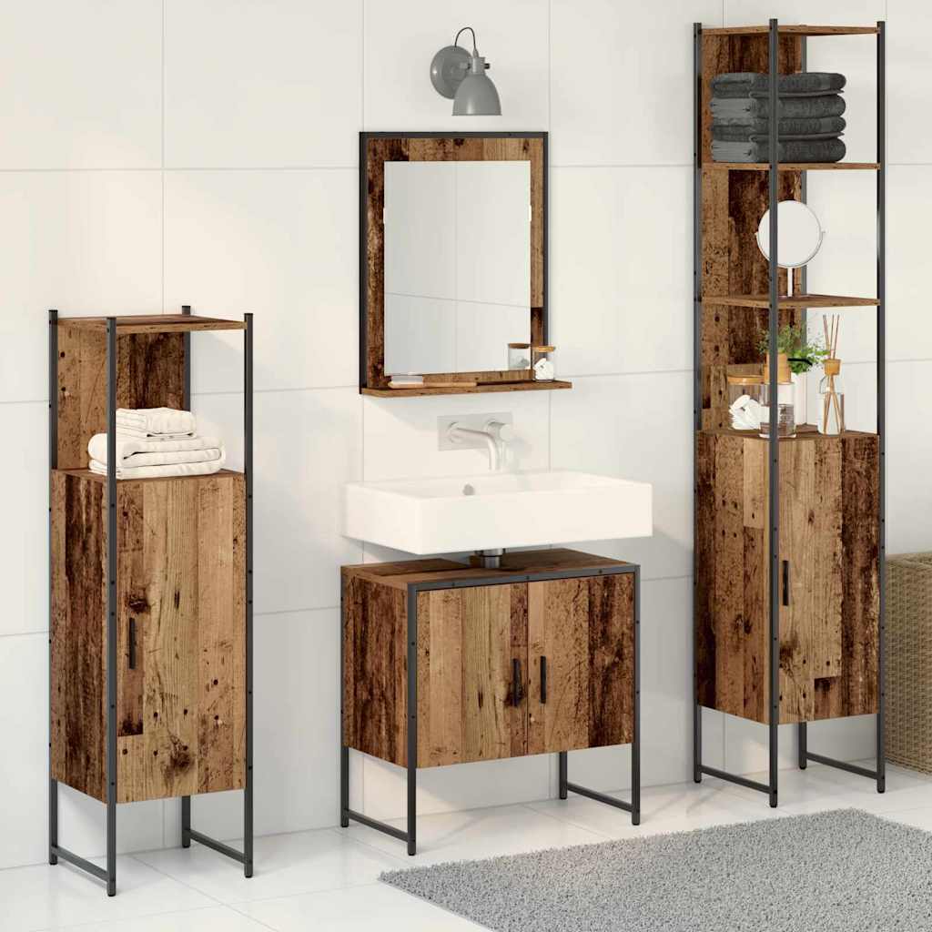 Set Mobili Da Bagno 4 Pz In Legno Multistrato