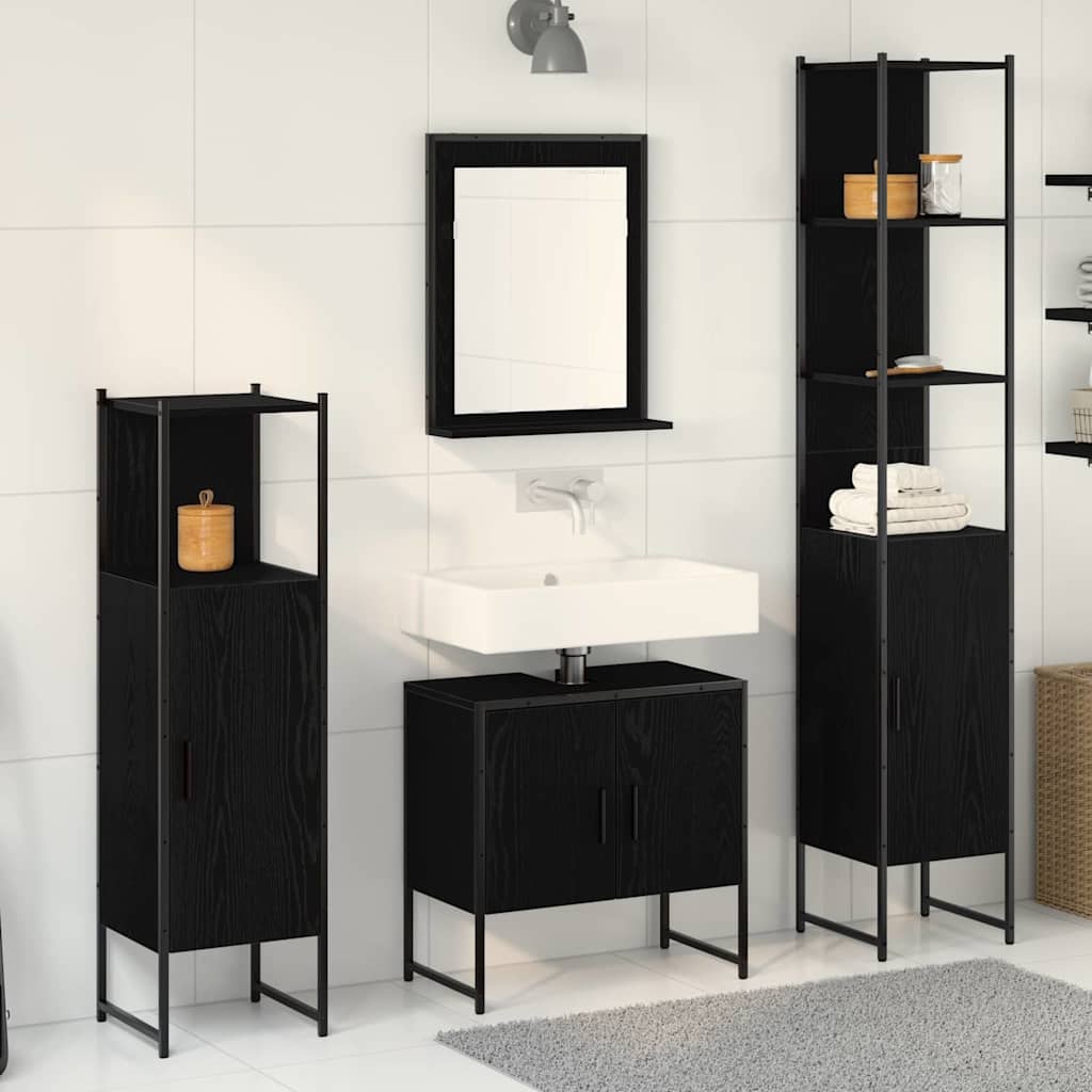 Set Mobili Da Bagno 4 Pz In Legno Multistrato