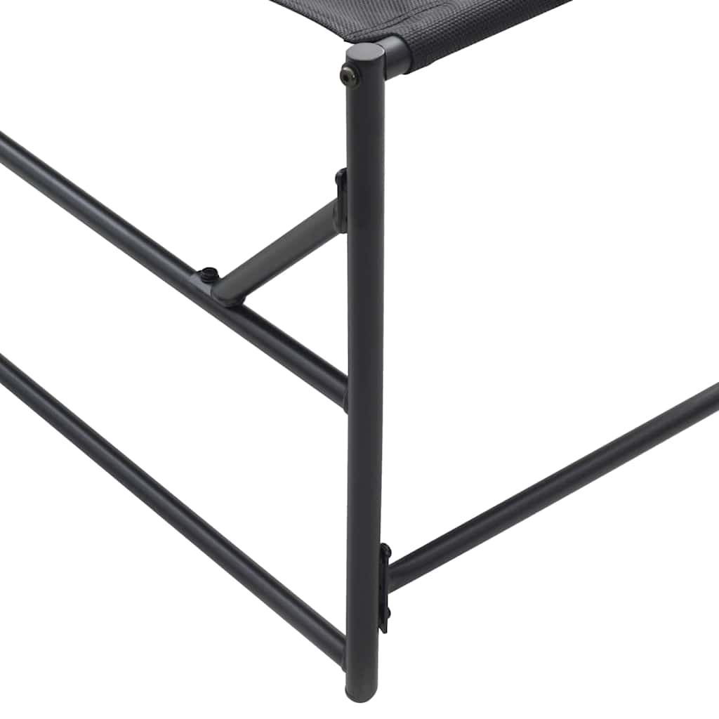 Lettino Da Giardino 2 Pcs Nero Acciaio Verniciato A Polvere