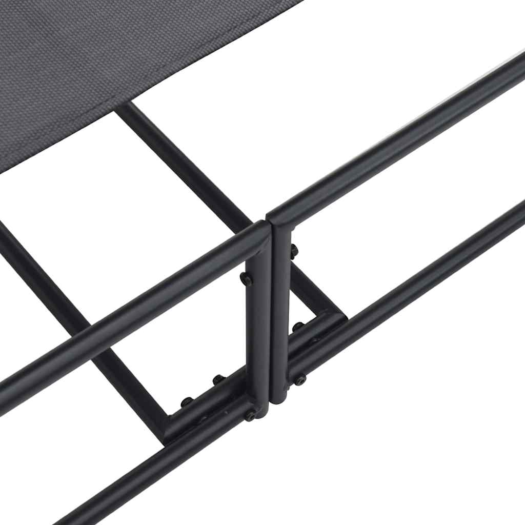 Lettino Da Giardino 2 Pcs Nero Acciaio Verniciato A Polvere