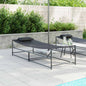 Lettino Da Giardino 2 Pcs Nero Acciaio Verniciato A Polvere