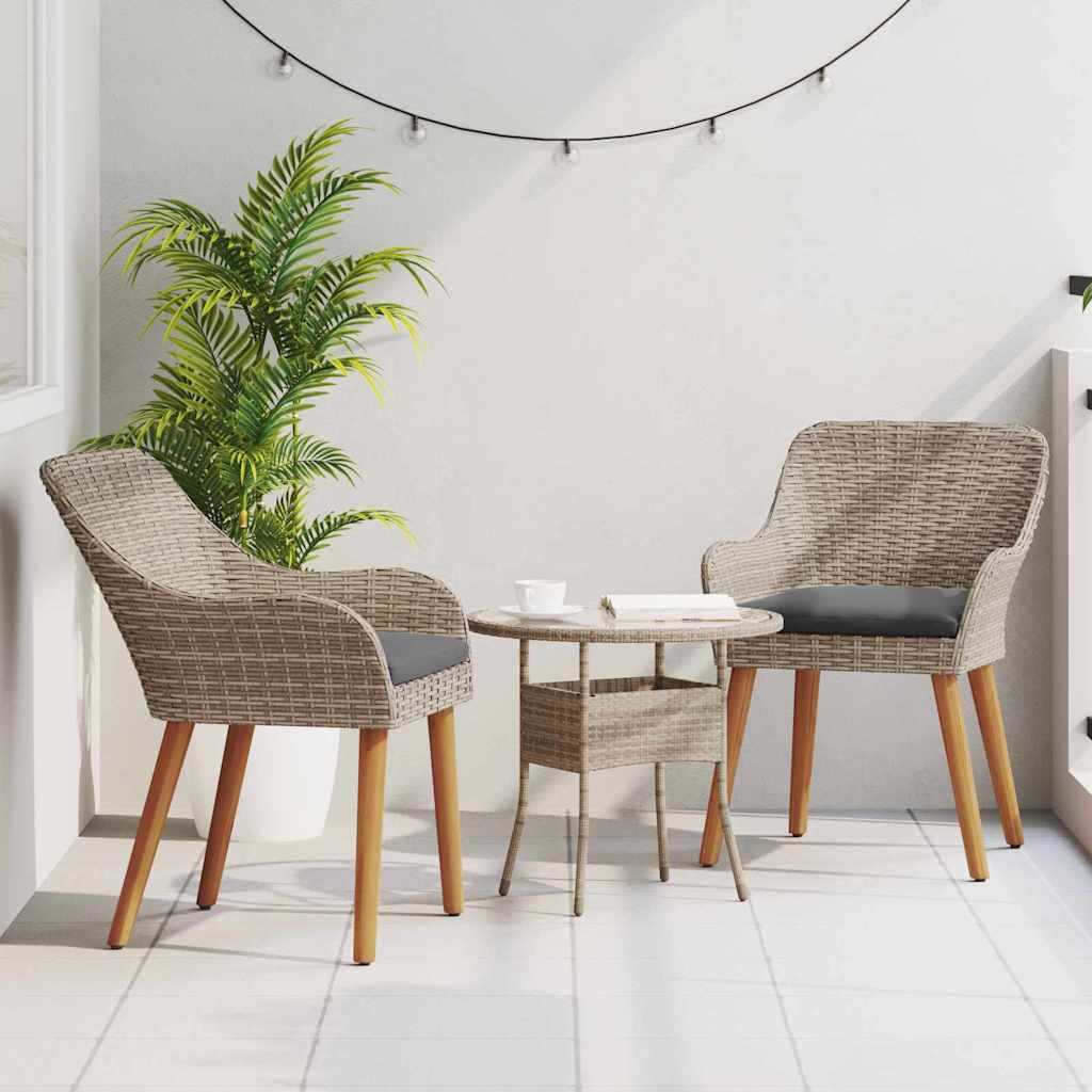 Sedia Da Giardino 2 Pcs Nero 62,5 X 55 X 82 Cm Polyrattan