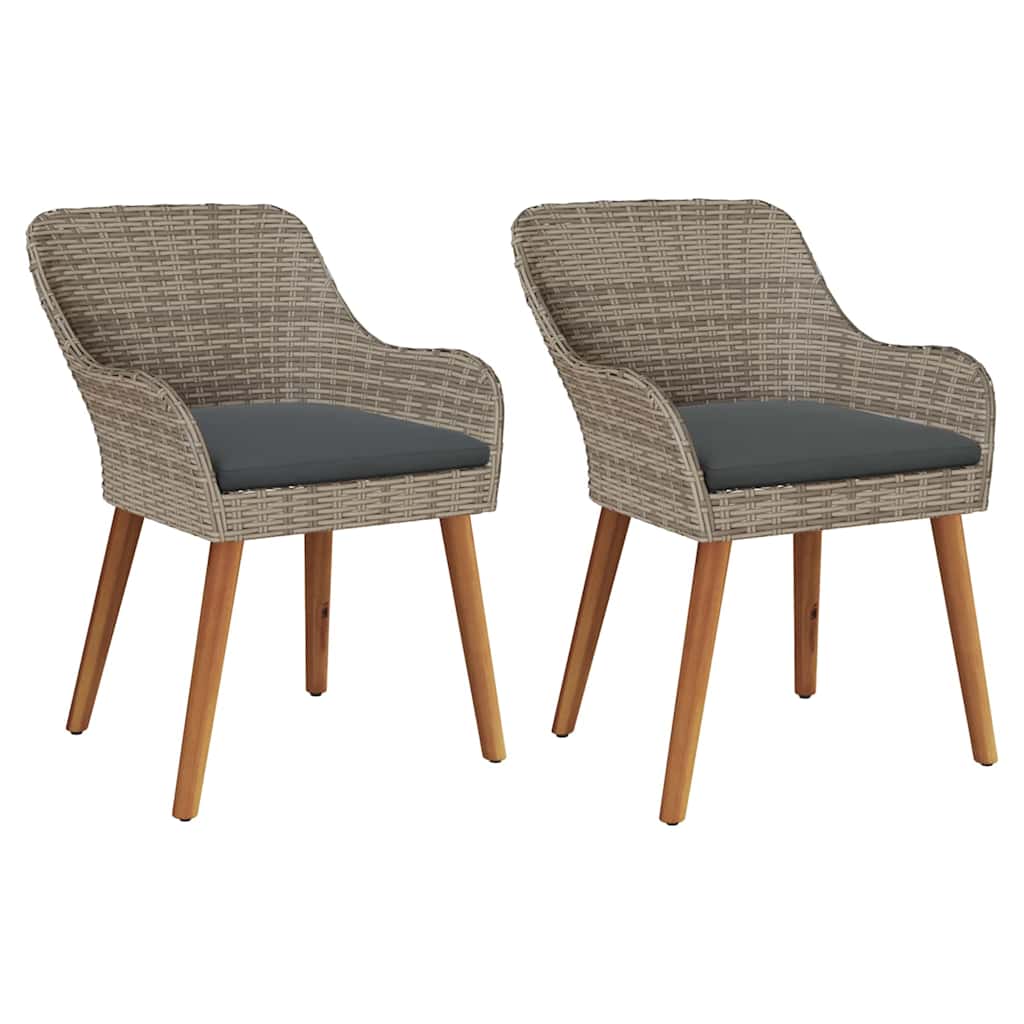 Sedia Da Giardino 2 Pcs Nero 62,5 X 55 X 82 Cm Polyrattan