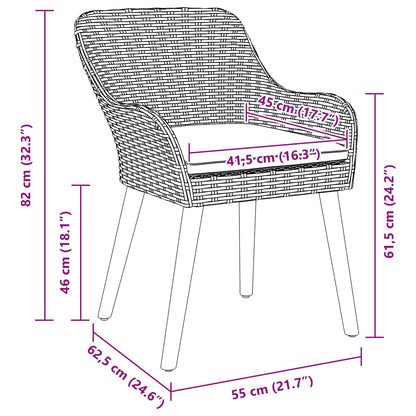 Sedia Da Giardino 2 Pcs 62,5 X 55 X 82 Cm