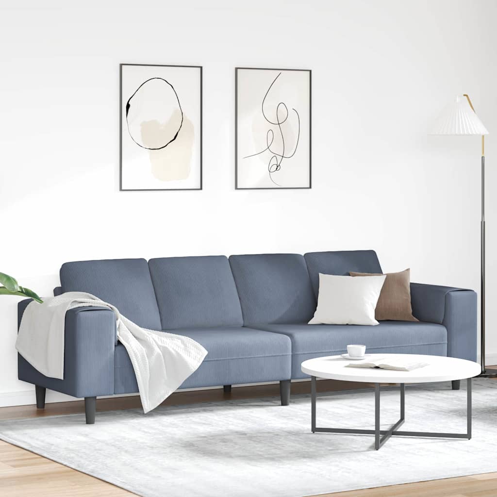 Divano 250 X 188 X 76 Cm Tessuto In Cords