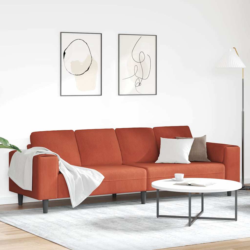 Divano 250 X 188 X 76 Cm Tessuto In Cords