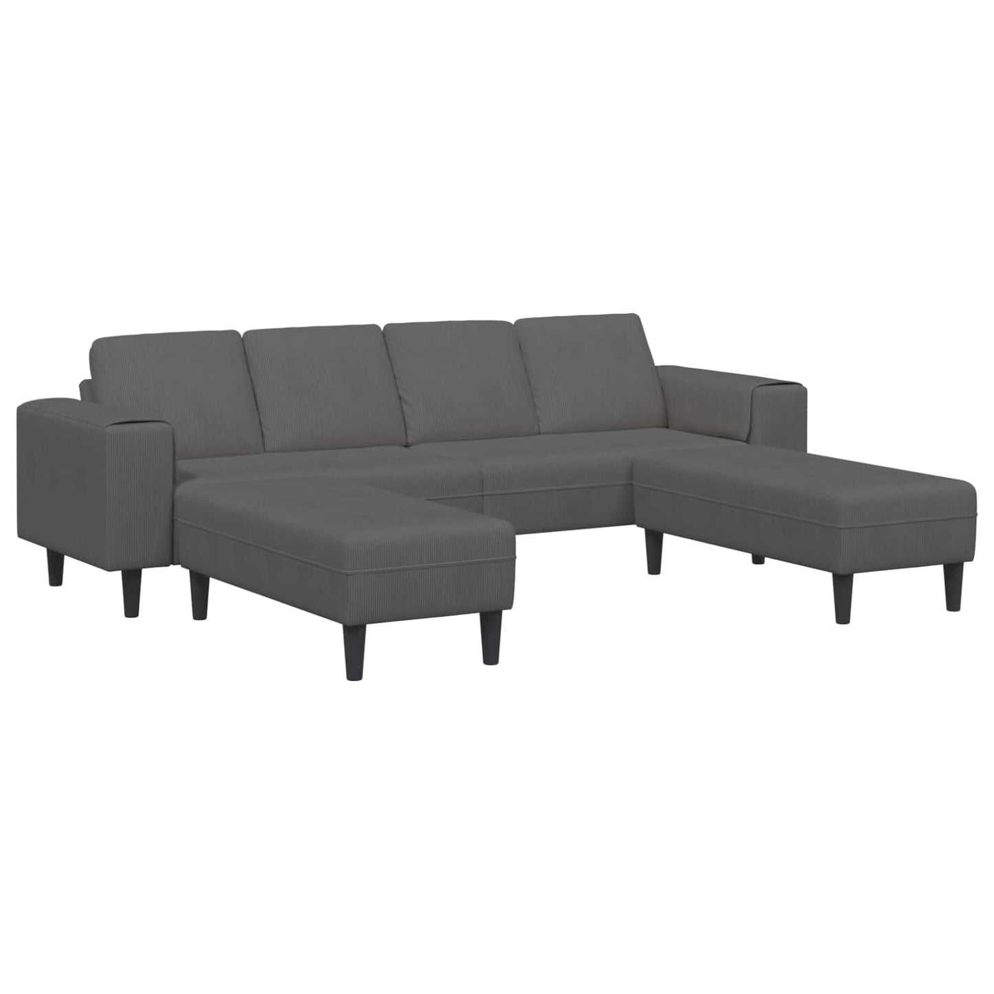 Divano 250 X 188 X 76 Cm Tessuto In Cords
