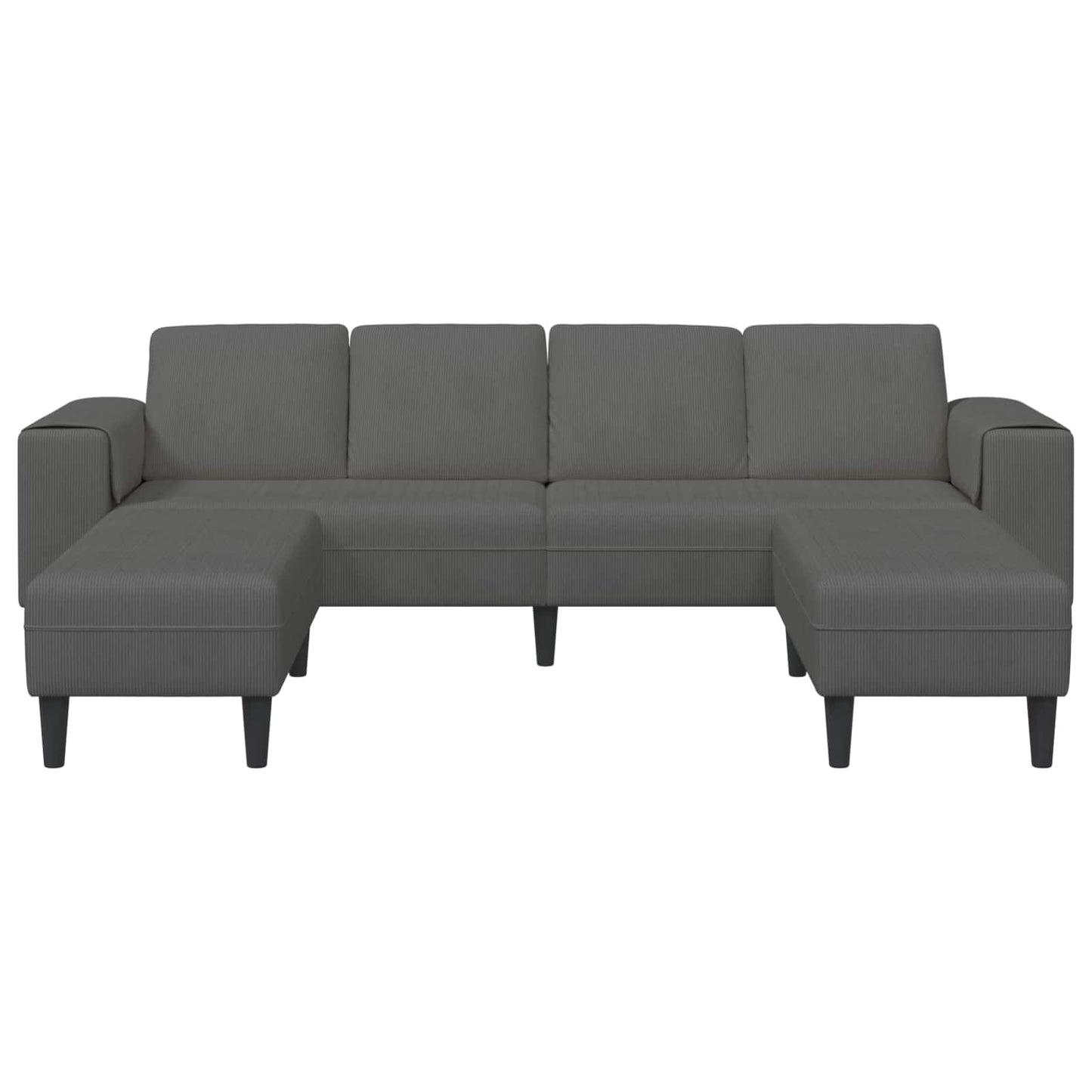 Divano 250 X 188 X 76 Cm Tessuto In Cords