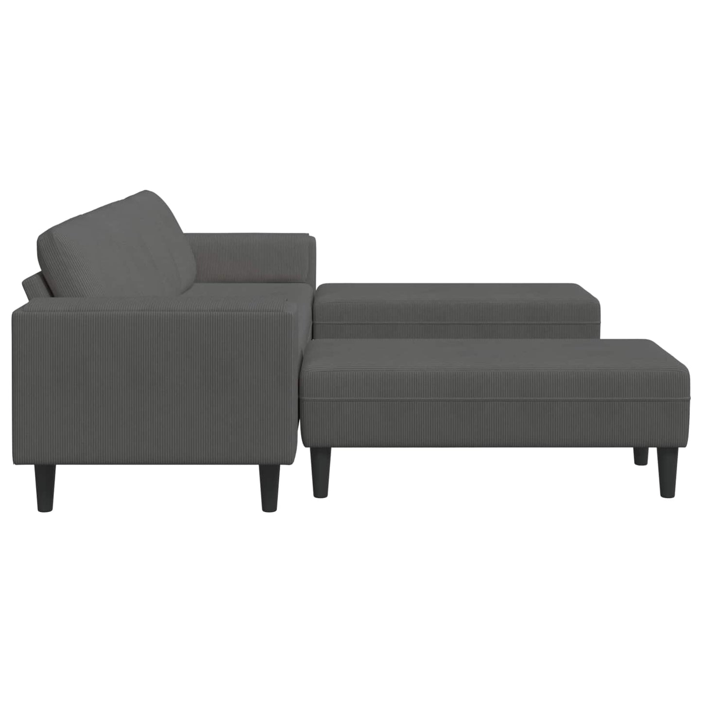 Divano 250 X 188 X 76 Cm Tessuto In Cords