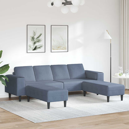 Divano 250 X 188 X 76 Cm Tessuto In Cords