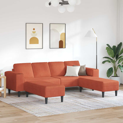 Divano 250 X 188 X 76 Cm Tessuto In Cords
