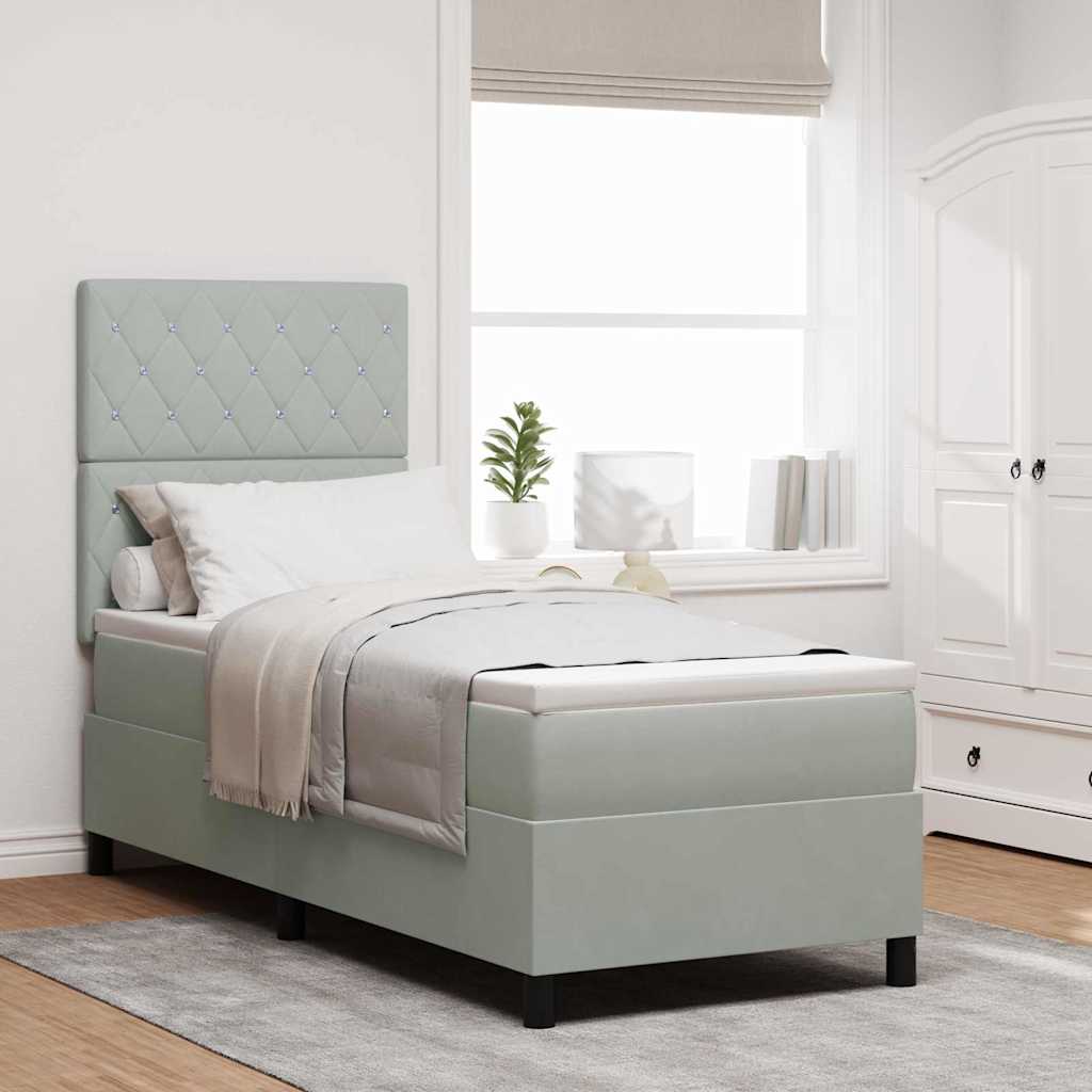 Letto A Sorgente Led Con Materasso Velluto