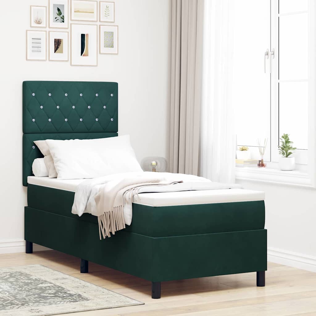 Letto A Sorgente Led Con Materasso Velluto