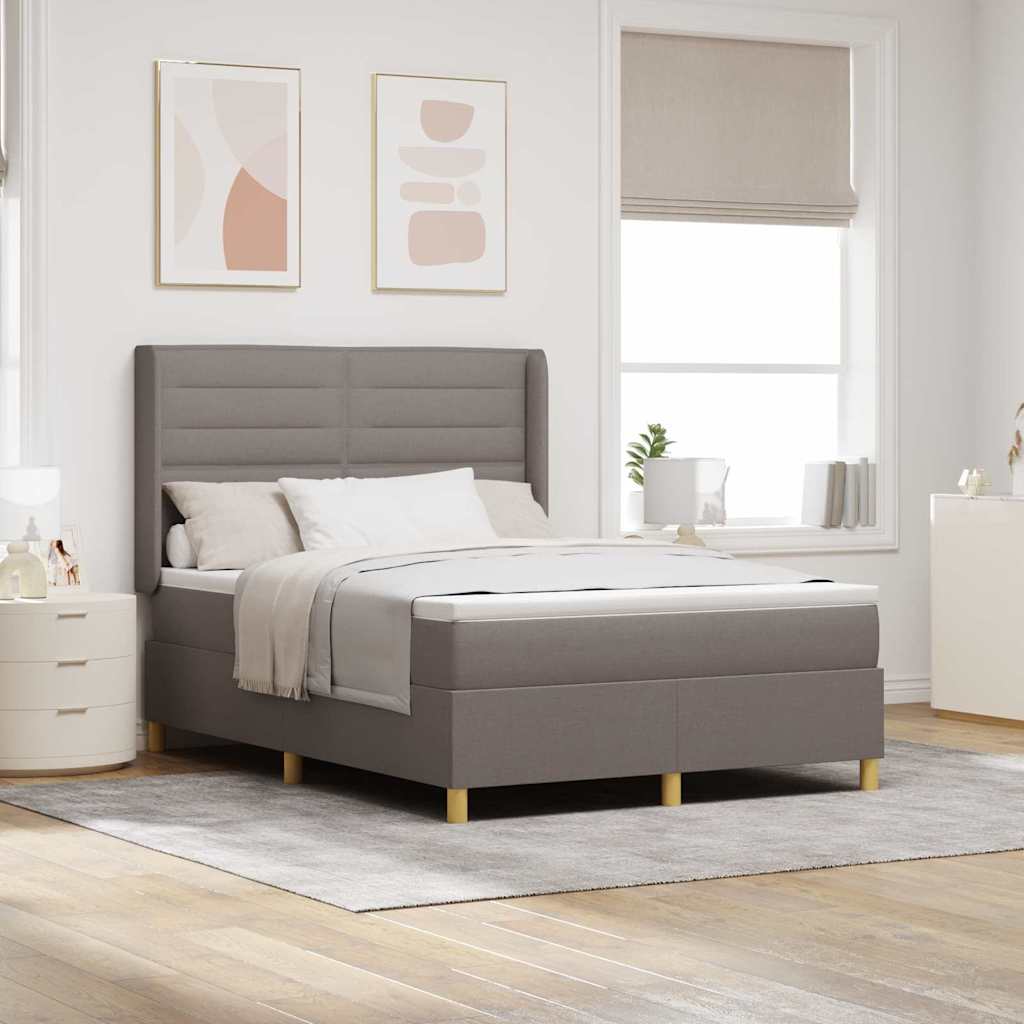 Letto A Molle Con Materasso E Led Tortora In Tessuto Talpa