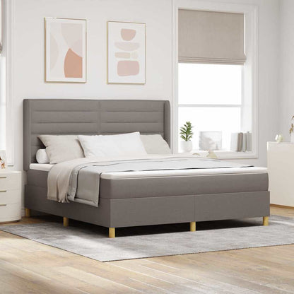 Letto A Molle Con Materasso E Led Tortora In Tessuto Talpa