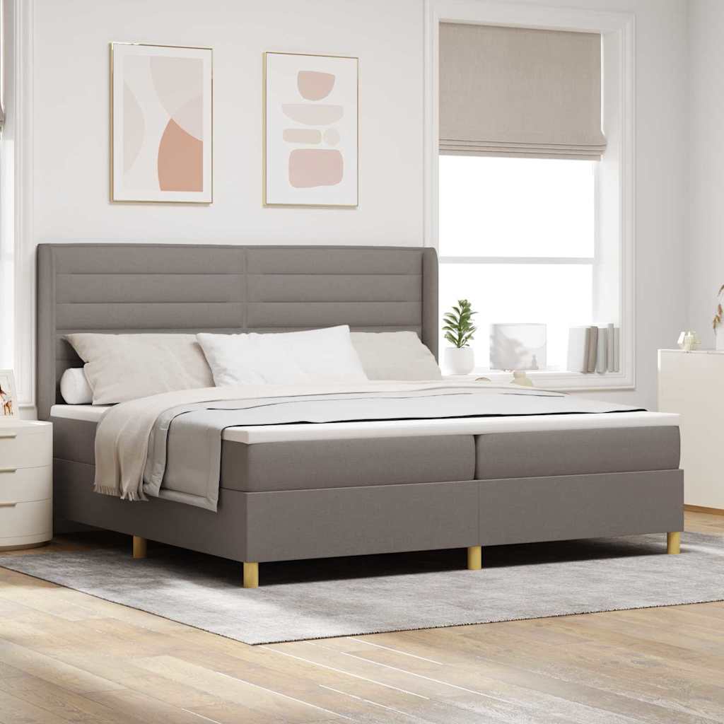 Letto A Molle Con Materasso E Led Tortora In Tessuto Talpa