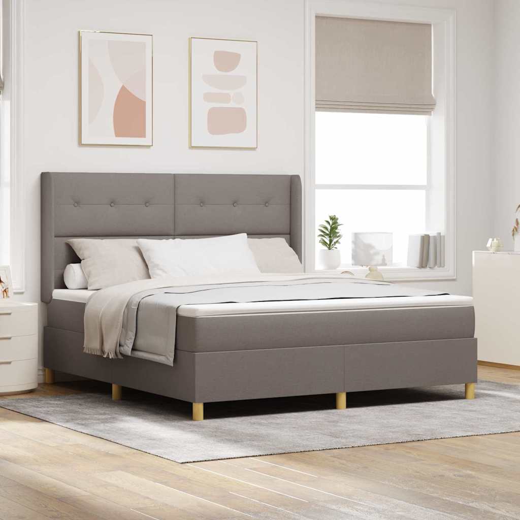 Letto A Molle Con Materasso E Led Tortora In Tessuto Talpa