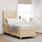 Letto A Molle Materasso E Led Bianco 200X200Cm In Tessuto Crema