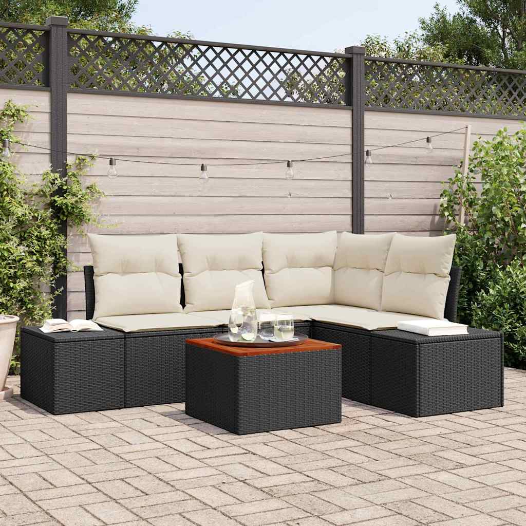 Set Divano Da Giardino Con Archiviazione 5 Pcs Polyrattan