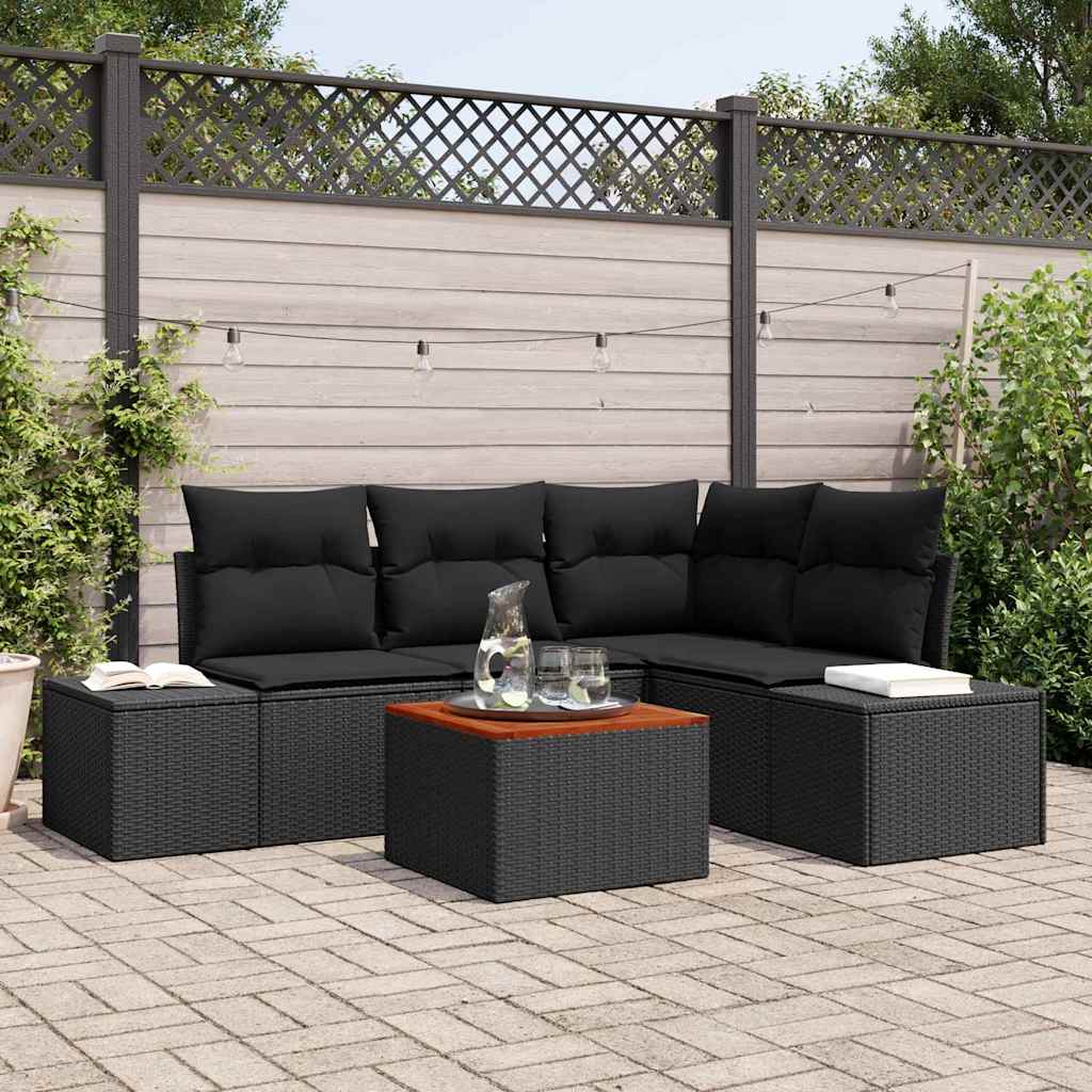Set Divano Da Giardino Con Archiviazione 5 Pcs Polyrattan
