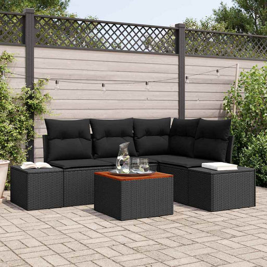 Set Divano Da Giardino Con Archiviazione 5 Pcs Polyrattan