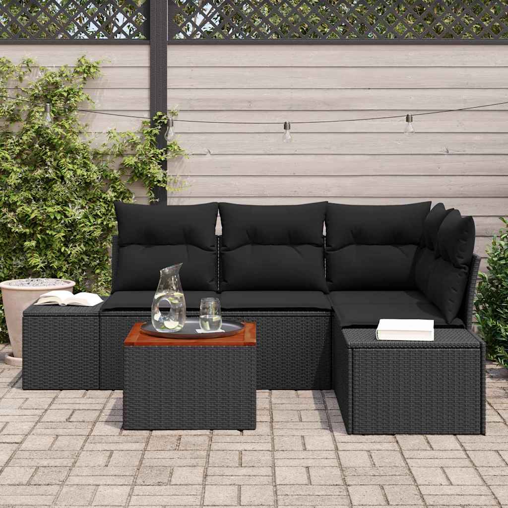 Set Divano Da Giardino Con Archiviazione 5 Pcs Polyrattan