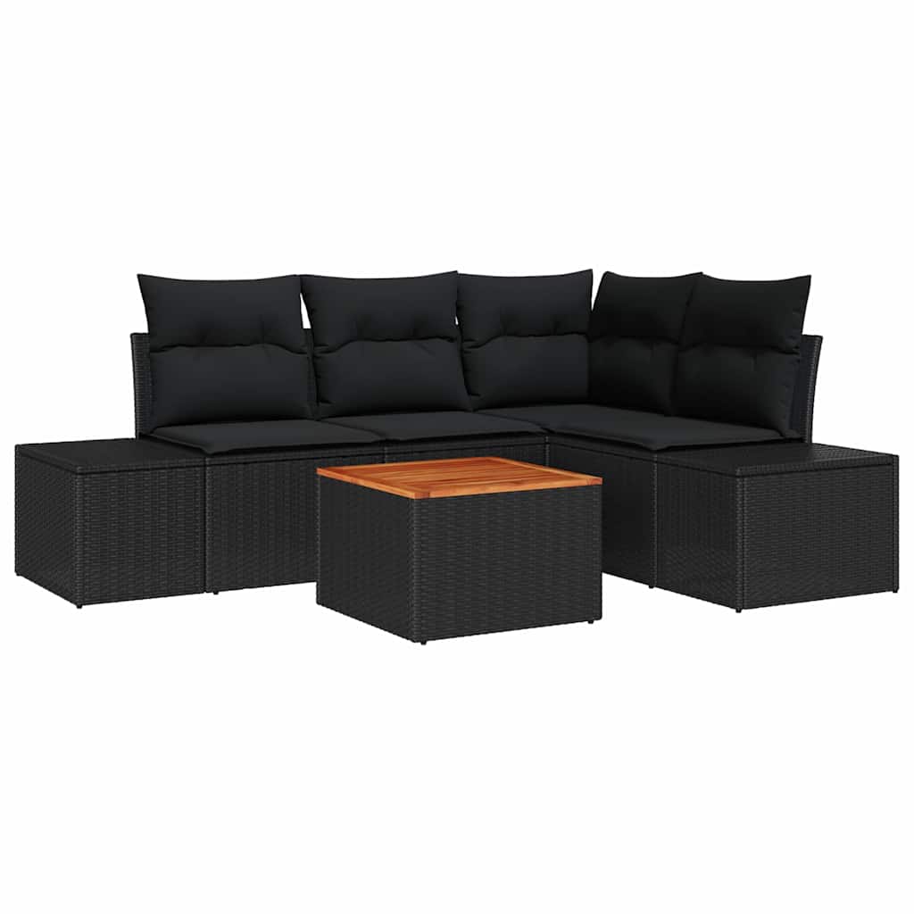 Set Divano Da Giardino Con Archiviazione 5 Pcs Polyrattan
