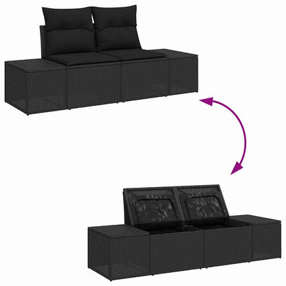 Set Divano Da Giardino Con Archiviazione 5 Pcs Polyrattan